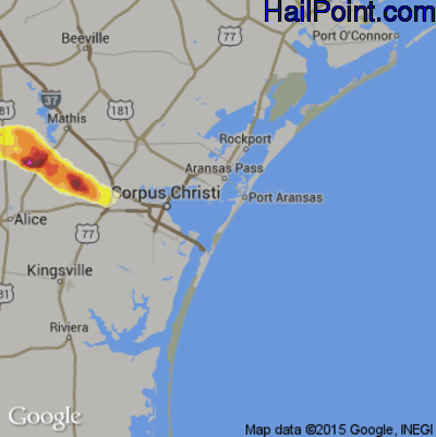 Hail Map for Corpus Christi, TX Region on April 4, 2014 