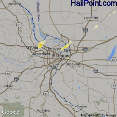 Hail Map for St. Louis, MO Region on April 28, 2014 