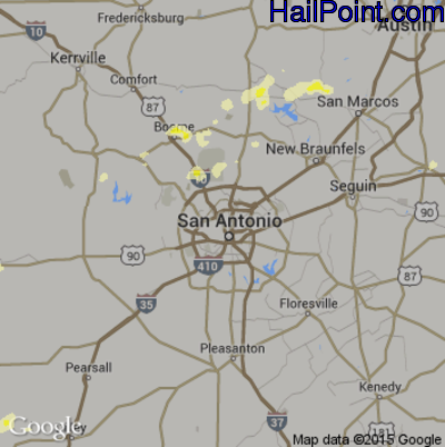 Hail Map for San Antonio, TX Region on May 9, 2014 