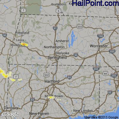 Hail Map for Springfield, MA Region on May 20, 2015 