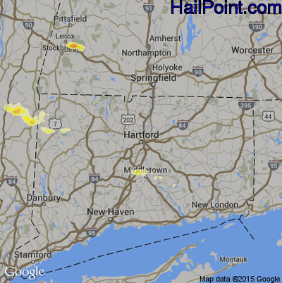 Hail Map for Hartford, CT Region on May 20, 2015 