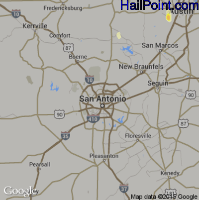 Hail Map for San Antonio, TX Region on May 27, 2015 