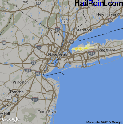 Hail Map for New York, NY Region on June 23, 2015 