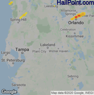 Hail Map for Lakeland, FL Region on April 11, 2021 