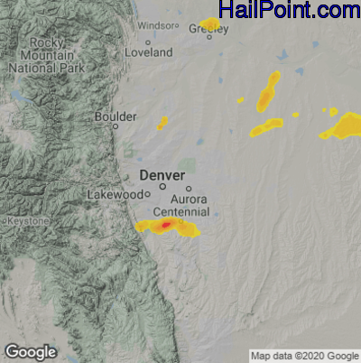 Hail Map for Denver, CO Region on September 3, 2021 