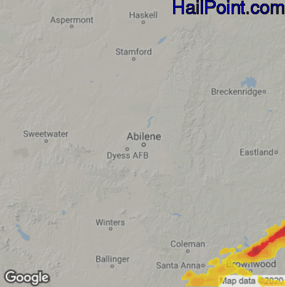 Hail Map for Abilene, TX Region on June 13, 2023 