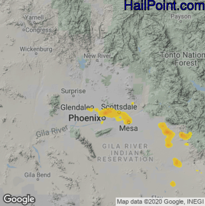 Interactive Hail Maps - Hail Map for Peoria, AZ