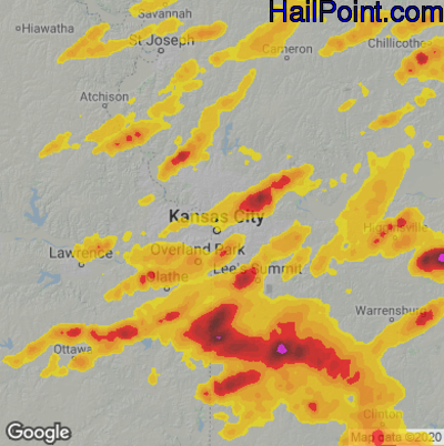 Hail Map for Kansas City, MO Region on September 23, 2023 