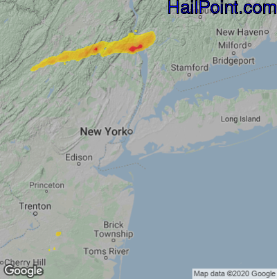 Hail Map for New York, NY Region on May 23, 2024 