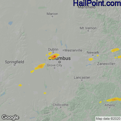 Hail Map for Columbus, OH Region on September 6, 2024 