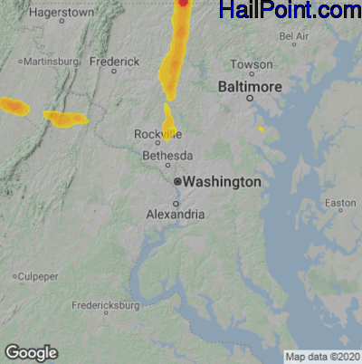 Hail Map for Washington, DC Region on September 21, 2024 